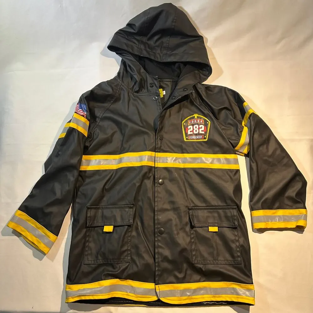 Western Chief F.D.U.S.A. 282 Firechief Jr Fire Fighter Rain Jacket Sz 7